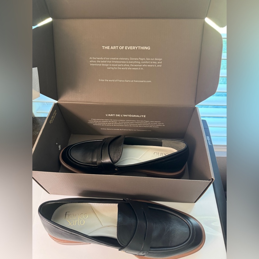 Franco Sarto Edith Penny Loafer Black Leather